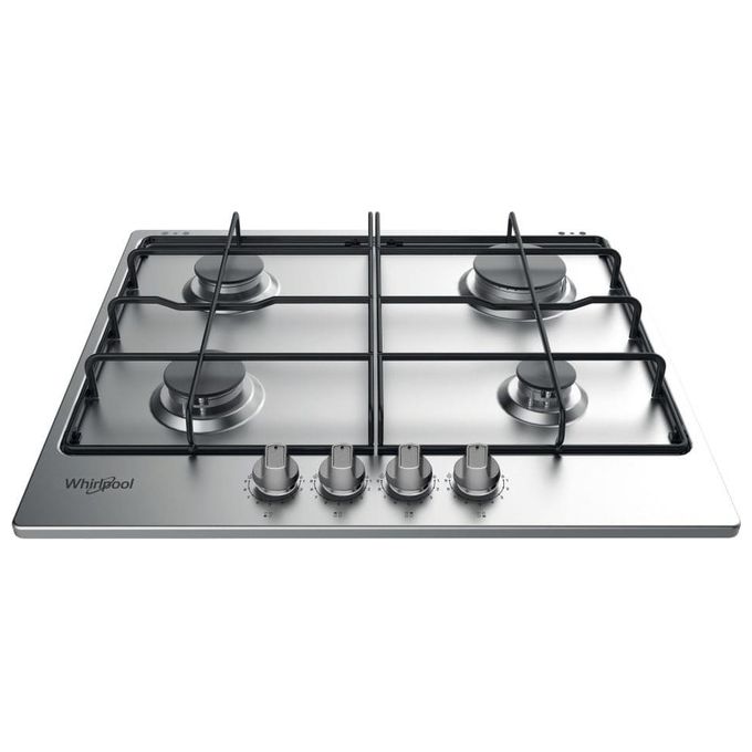 Whirlpool TKRL 650 IX Piano Cottura a Gas 4 Zone Griglie in Piattina Smaltate 55 cm Inox