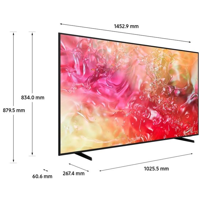 Samsung TV Crystal UHD 4K 65 pollici UE65DU7170UXZT Smart TV Wi-Fi Black 2024 Processore Crystal 4K 4K Upscaling Slim Look Design OTS Lite