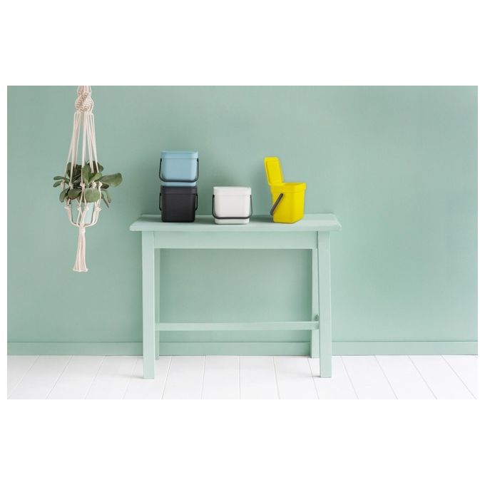 Brabantia 209888 Sort and Go Pattumiera 3L con Coperchio Stay Open e Maniglia colore Grigio