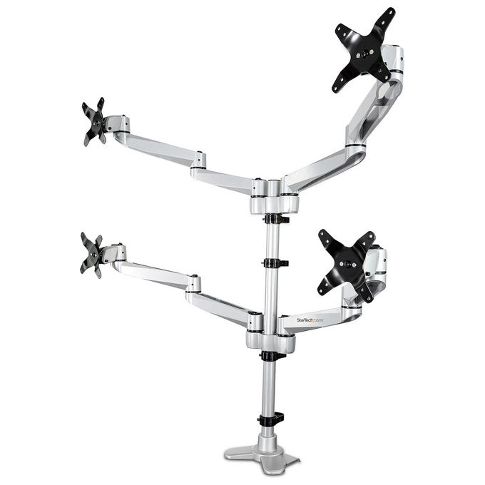 Startech.com Supporto per 4 Monitor Completamente Articolabile Premium