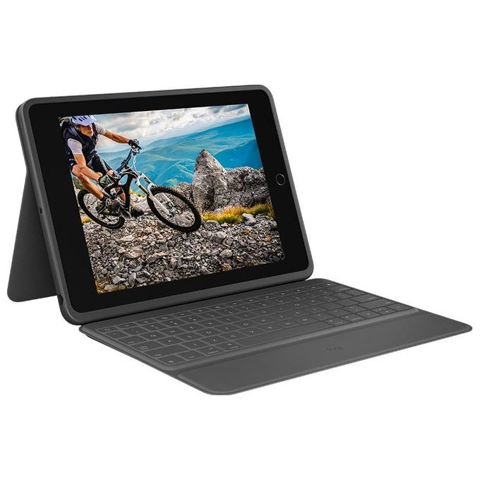 Logitech Rugged Folio Custodia Tastiera e Carta Apple Smart Connector QWERTY Spagnola per Apple 10.2'' iPad