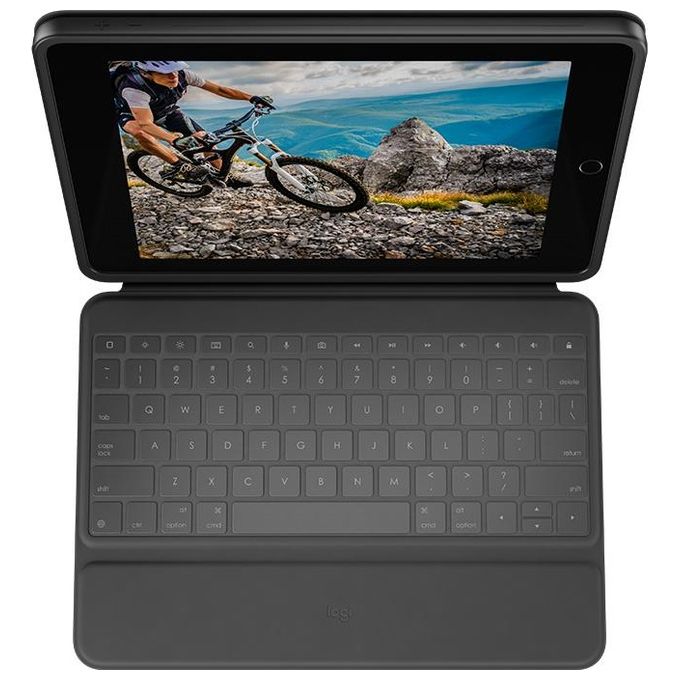 Logitech Rugged Folio Custodia Tastiera e Carta Apple Smart Connector QWERTY Spagnola per Apple 10.2'' iPad