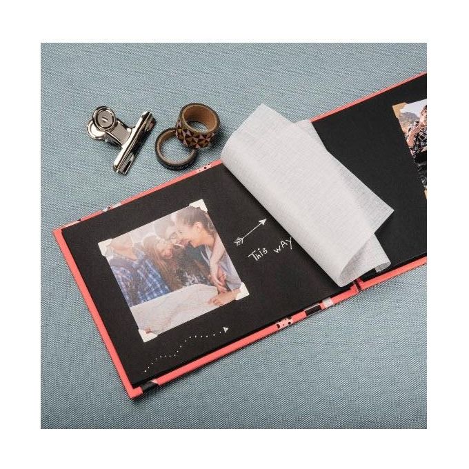 Hama Fine Art Album Fotografico e Portalistino a Spirale  Rosa 24x17cm 50 Pagine Nere