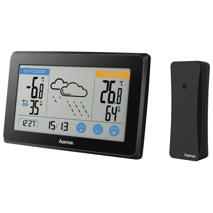 Hama Stazione Meteorologica Touch Nero Led a Batteria