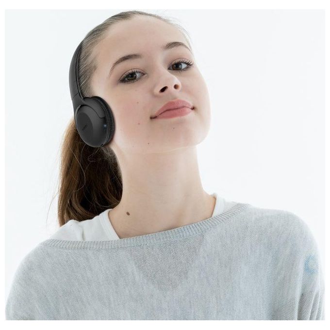 Philips TAUH202BK Cuffie UH202BK-00 Bluetooth On Ears, Senza Fili, Batteria 15 ore, Cuscinetti Auricolari Morbidi, Microfono, Pieghevole, Nero