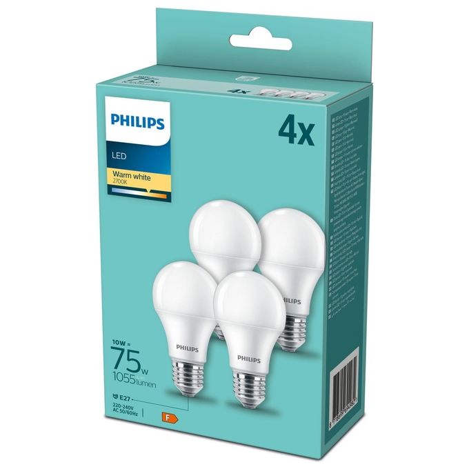 Philips Lampadina Led 75W A60 e27 3 Pezzi
