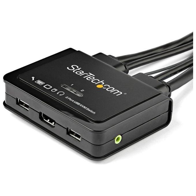 Startech.com Switch Kvm Hdmi a 2 Porte con Cavi Integrati Usb 4k 60 Hz