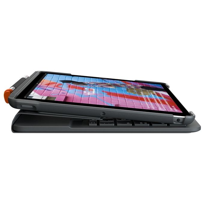 Logitech Slim Folio Custodia Tastiera Bluetooth QWERTY Spagnola Grafite per Apple 10.2'' iPad