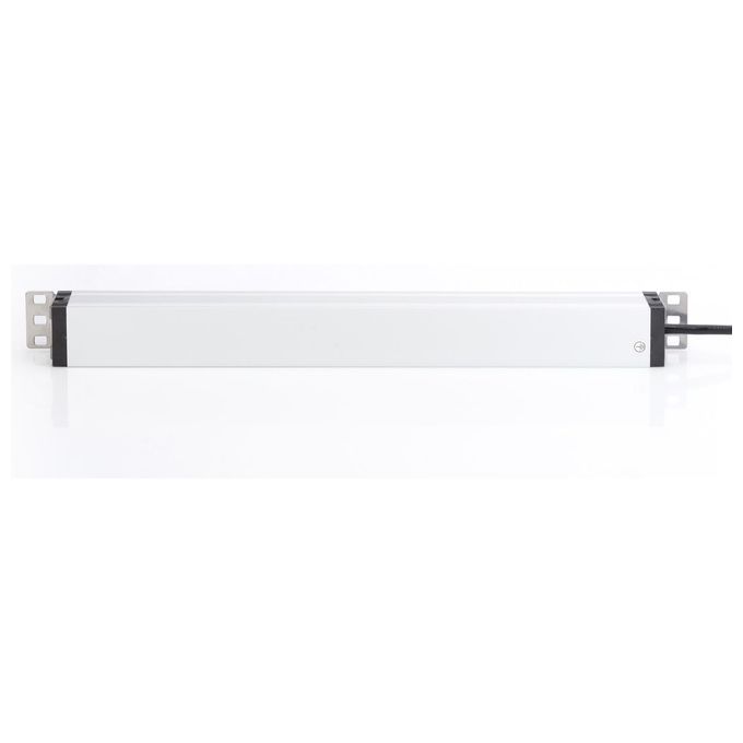 Digitus Dn-95417 Multipresa In Alluminio 19'' con 6 Prese e Spina Schuko 1U con Protezione Contro Sovraccarichi