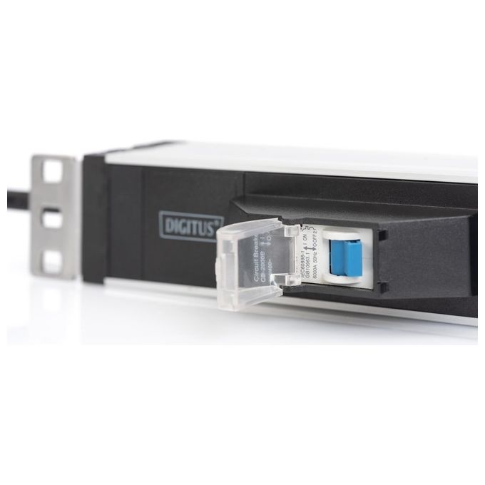 Digitus Dn-95417 Multipresa In Alluminio 19'' con 6 Prese e Spina Schuko 1U con Protezione Contro Sovraccarichi
