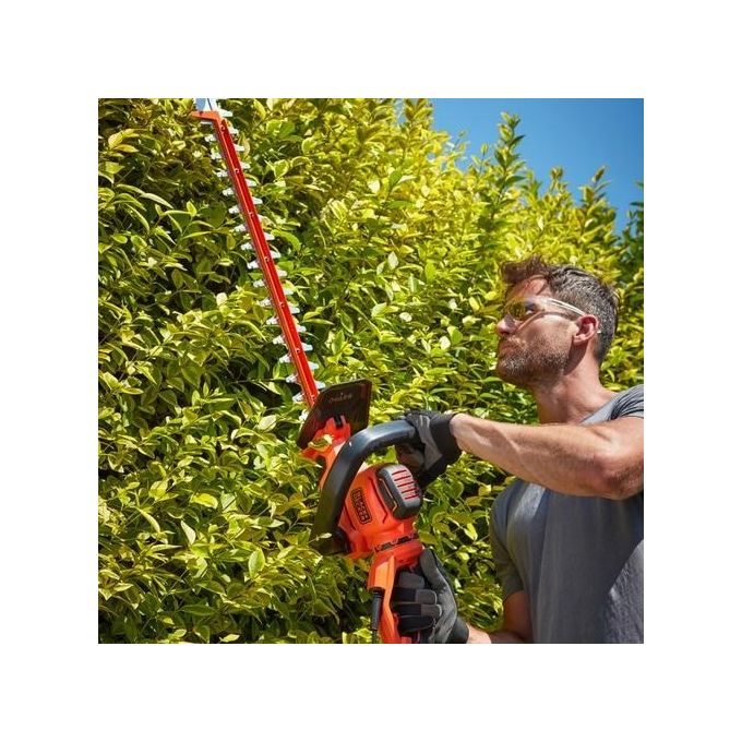 Black and Decker BEHTS551 Tagliasiepi Elettrico Lama 60 cm 650W Impugnatura Rotante 5 Posizioni colore Nero Arancione