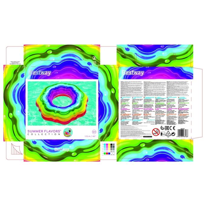 Bestway Salvagente Rainbow Ribbon Multicolor