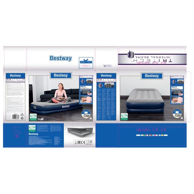 Bestway 67723 Materassino con Pompa Singolo 191x 97cm