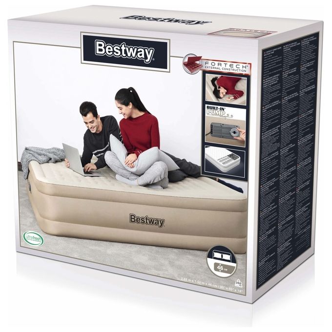 Bestway Fortech Materasso ad Aria Doppio Materasso Beige Unisex