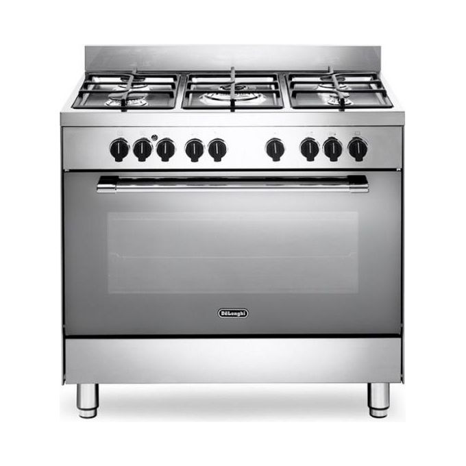 De Longhi GEMMA 96 M ED Linea Gemma Cucina a Gas Libera Installazione Forno Elettrico 5 Fuochi Griglie in Ghisa Classe energetica A Bruciatore Tripla Corona 9 Funzioni 90 cm Acciaio Inox
