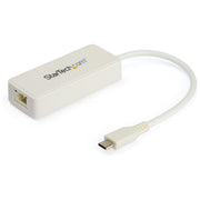 Startech.com Adattatore Usb-c Ethernet con Porta Usb 3.0 Aggiuntiva Bianco