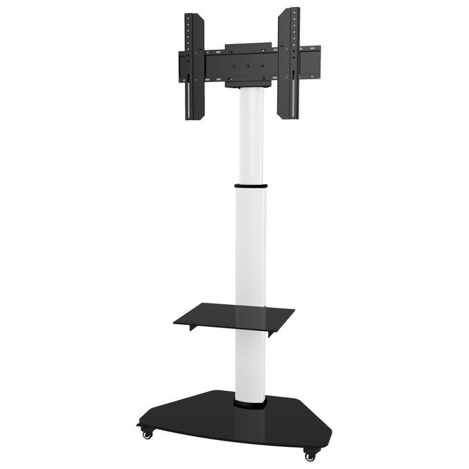 Techly Supporto a Pavimento con Mensola Trolley Tv Lcd-Led-Plasma 37-70'' Bianco