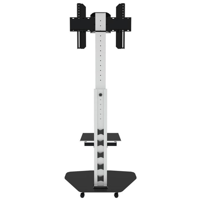 Techly Supporto a Pavimento con Mensola Trolley Tv Lcd-Led-Plasma 37-70'' Bianco