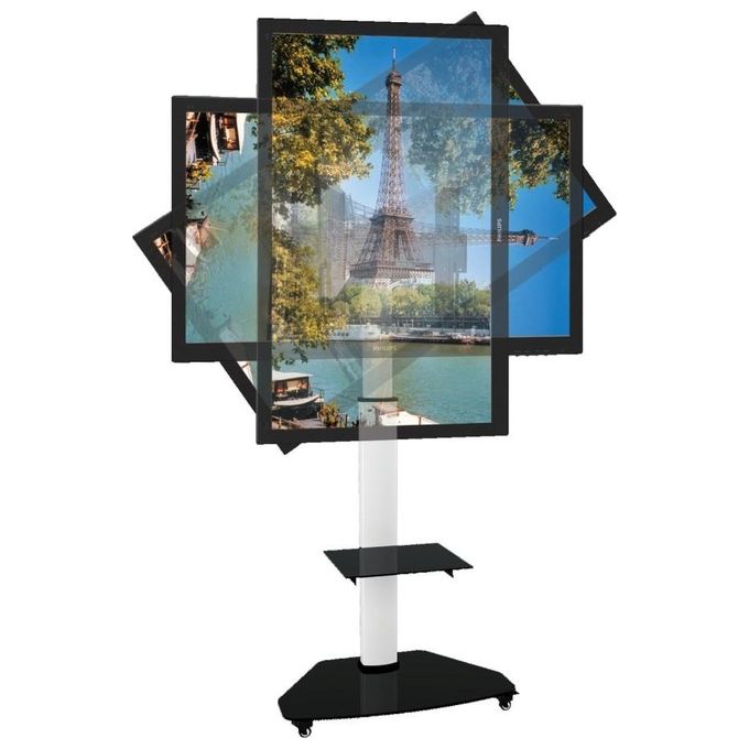 Techly Supporto a Pavimento con Mensola Trolley Tv Lcd-Led-Plasma 37-70'' Bianco