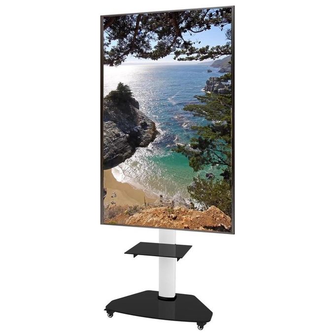 Techly Supporto a Pavimento con Mensola Trolley Tv Lcd-Led-Plasma 37-70'' Bianco