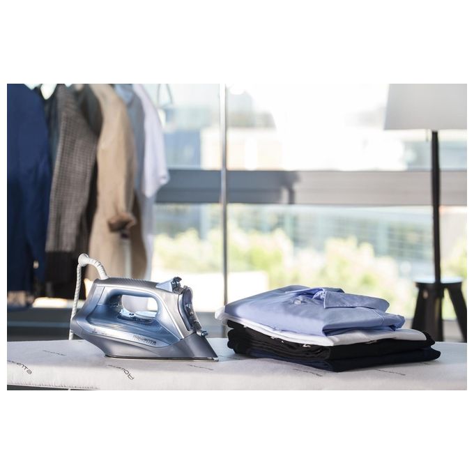 Rowenta DW4308D1 Express Steam Ferro da Stiro a Vapore 2500W Piastra Microsteam 300 Laser 40 g-min Colpo Vapore 150 g-min colore Blu