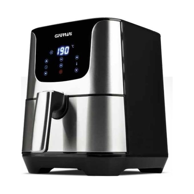 G3 Ferrari G10125 Friggisano - Friggitrice ad aria 3,5 L, 1500 W, 8 programmi preimpostati, Display digitale, Tecnologia di circolazione dell'aria calda, Argento
