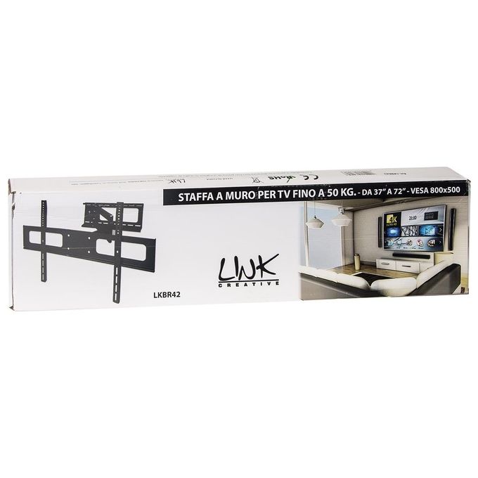 Link staffa a muro per tv fino a 50 kg, da 37” a 72” fino a vesa 800x500