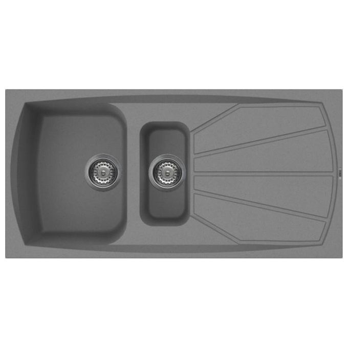 Elleci LML47573 Living 475 Lavello Metaltek gocciolatoio reversibile 2 Vasche 100 cm Titanio