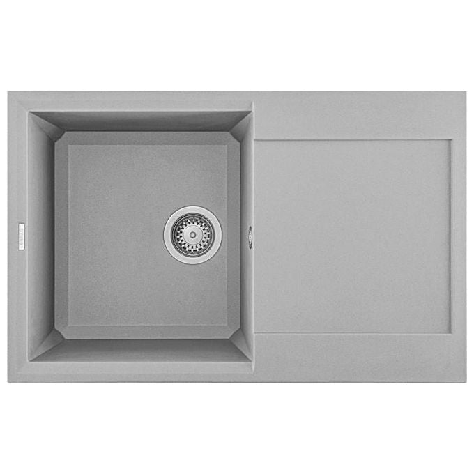Elleci LMY30079 Easy 300 Lavello Metaltek Grigio Alluminio da Incasso Gocciolatoio Reversibile 1 Vasca 79x50 cm