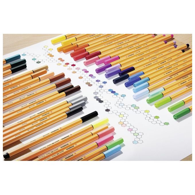 Fineliner - STABILO point 88 - Rollerset con 30 Colori assortiti