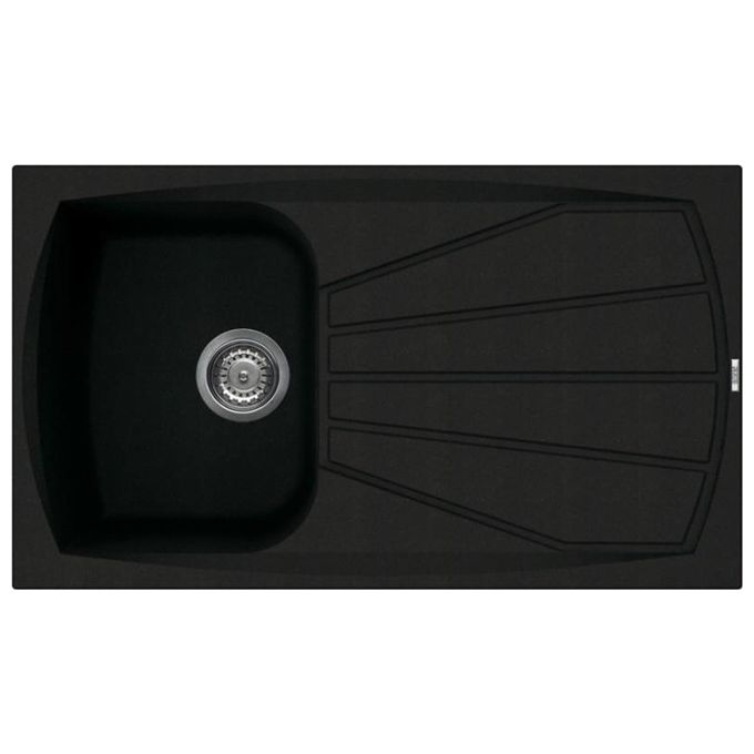 Elleci LGL40040 Living 400 Lavello Granitek gocciolatoio reversibile 1 Vasca 86 cm Nero