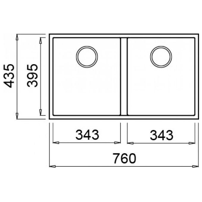 Elleci LGQ35059BSO Quadra 350 Lavello Granitek 2 Vasche 79 cm Antracite