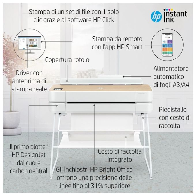 HP Designjet Studio 36-in Stampante Grandi Formati ad Inchiostro a Colori 2400x1200 Dpi Collegamento Ethernet Lan Wi-fi