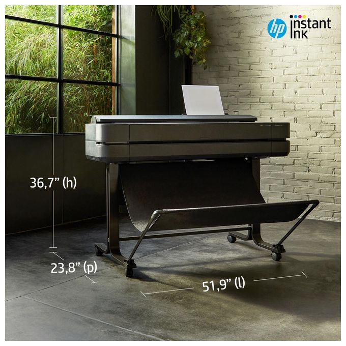 HP Designjet T650 Stampante Grandi Formati Getto Termico d'Inchiostro a Colori 2400x1200 Dpi 914x1897mm Collegamento Ethernet Lan Wi-fi