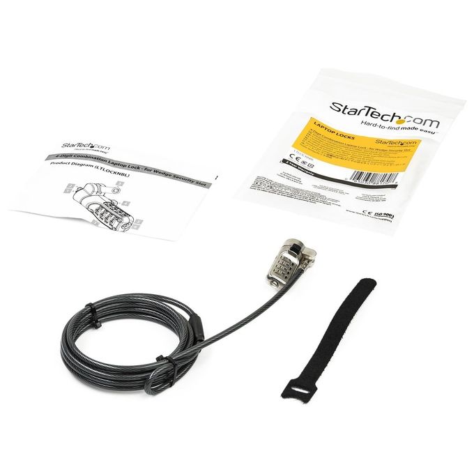 Startech.com Lucchetto Combinazione per Portatile Cavo di Sicurezza a 4 Cifre per Slot-Lock