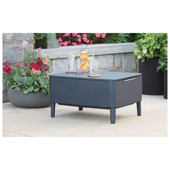 Keter Set da Giardino Salemo Lounge Composto da 2 Poltrone, Divano a 2 Posti e Tavolino, Grafite