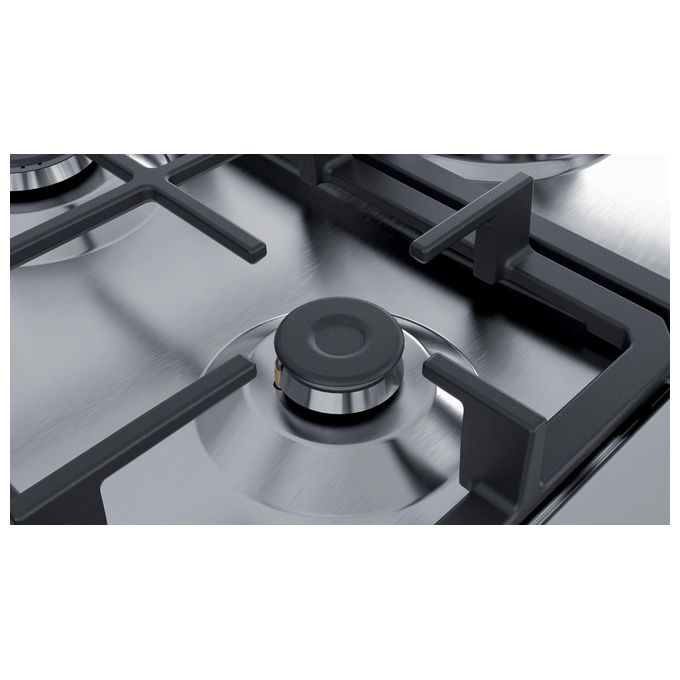 Siemens EG7B5QB90 Linea iQ300 Piano Cottura a Gas 5 Zone Griglie in ghisa 75cm Acciaio Inossidabile