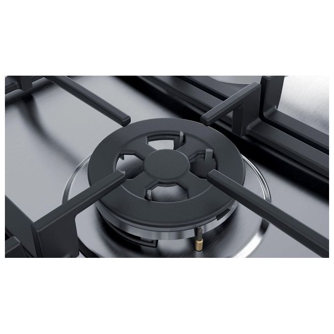 Siemens EG7B5QB90 Linea iQ300 Piano Cottura a Gas 5 Zone Griglie in ghisa 75cm Acciaio Inossidabile