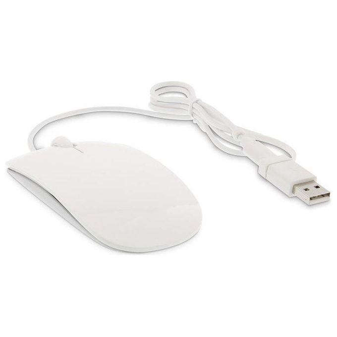 LMP Easy Mouse USB-C con 2 Pulsanti e Rotella Finitura Bianco e Alluminio Argento