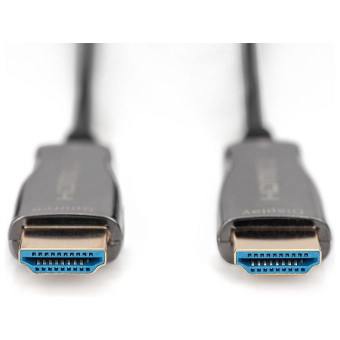 Digitus AK-330125-200-S Cavo HDMI in fibra ottica ibrido AOC 20 m 4K 60Hz 18 Gbps HDR HDCP 2.2 colore Nero