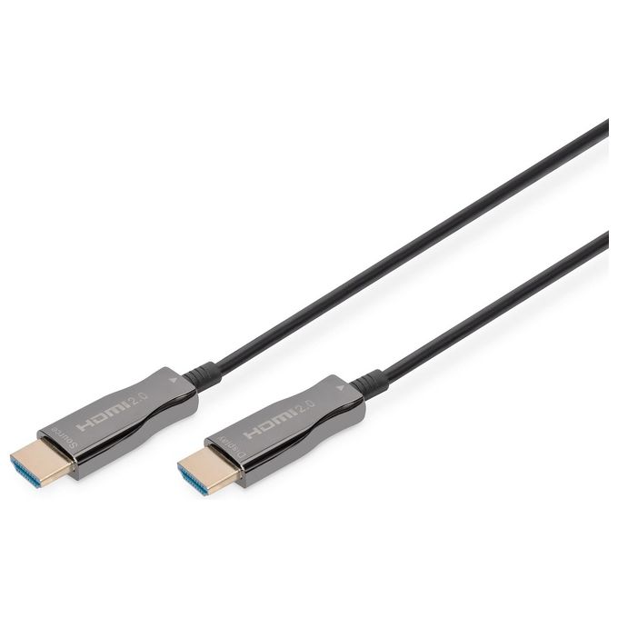 Digitus AK-330125-150-S Cavo in fibra ottica ibrido HDMI AOC UHD 4K 15 m 18 Gbps HDMI 2.0b colore Nero