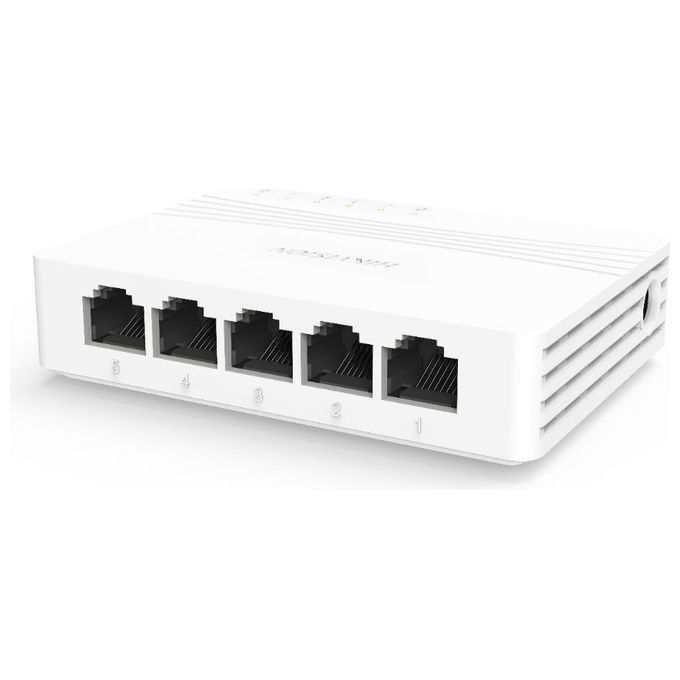 Hikvision Pro DS-3E0505D-E Switch di Rete Unmanaged 5 Porte Gigabit Ethernet Bianco