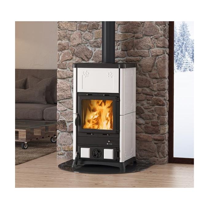 La Nordica 7112703 Fedora Stufa a Legna 8,3 Kw Ghisa Colore Bianco