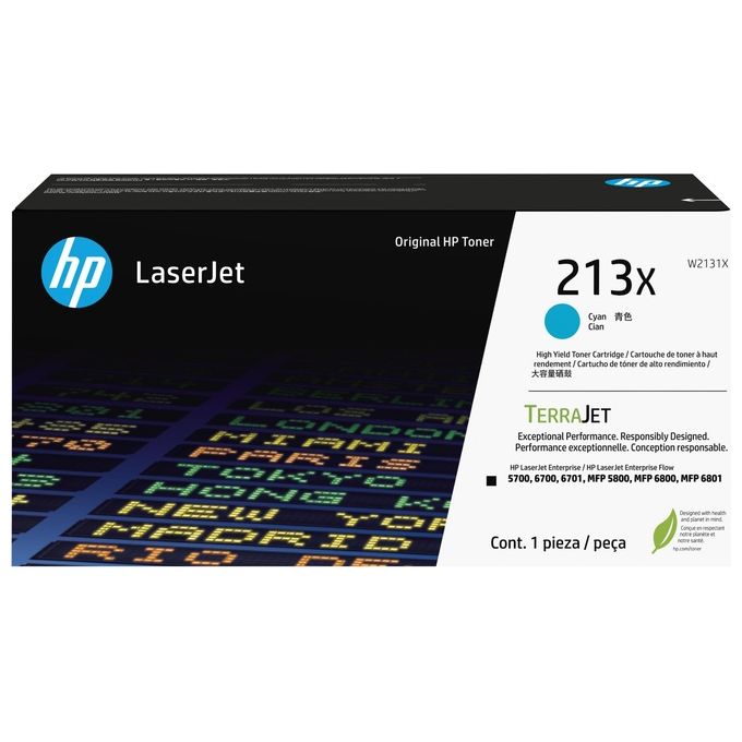 HP W2131X Cartuccia Toner Originale Alta Capacita' 6000 Pagine colore Ciano