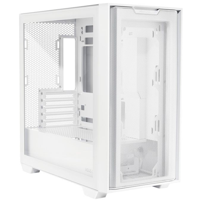 ASUS A21 Case micro-ATX, Radiatori fino a 360 mm, Schede Grafiche fino a 380 mm, Raffreddamento efficace, Cable Management, Chassis Bianco
