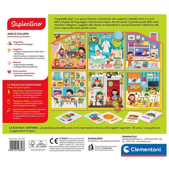 Clementoni Gioco Educativo Sapientino Baby Montessori La Grande Casa