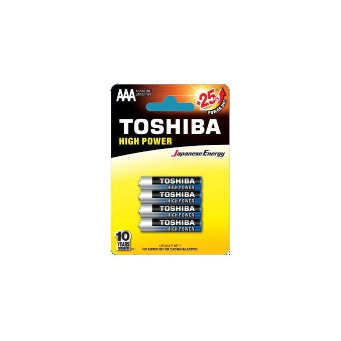 Toshiba LR03GCP BP-4 Batterie Mini Stilo AAA Alcaline 4 Pezzi