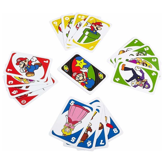 Mattel uno super mario bros gioco da tavolo per divertimento in famiglia e amici ideale per serate ludiche