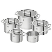 Zwilling Set di Pentole 5 Pezzi 4 Coperchi Adatto per Induzione Acciaio Inox Vitality