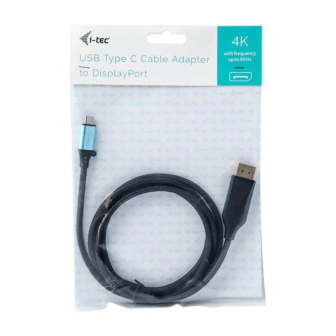 I-Tec C31CBLDP60HZ Cavo di Interfaccia e Adattatore Display Port Usb-C 3.1 Nero-Blu